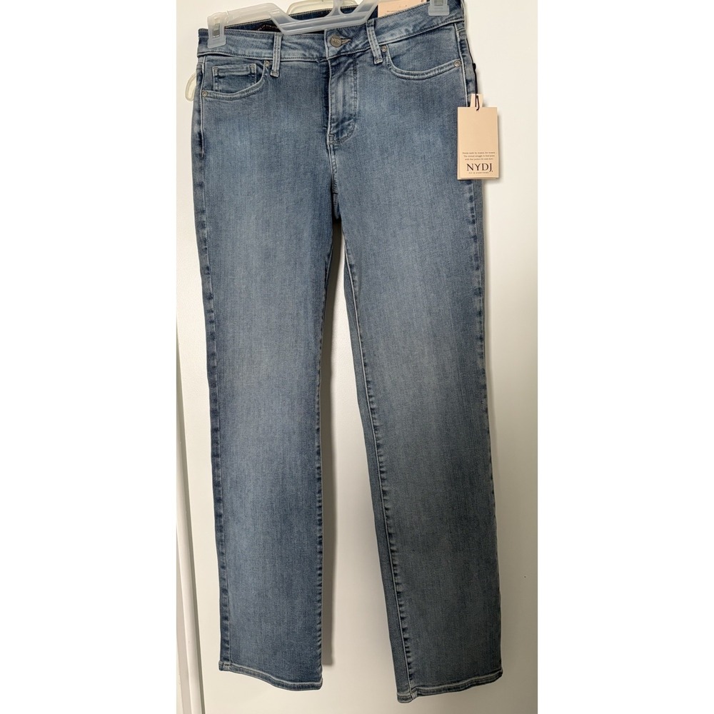 NYDJ Marilyn Straight Jeans Womens 6 Blue NWT Lift Tuck Light Blue Wash Denim